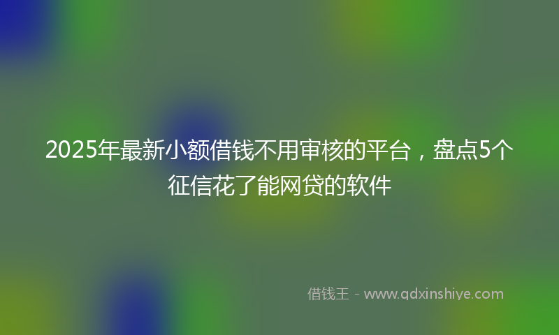 2025年最新小额借钱不用审核的平台，盘点5个征信花了能网贷的软件