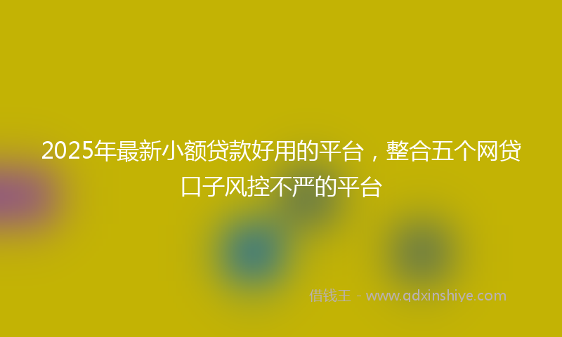 2025年最新小额贷款好用的平台，整合五个网贷口子风控不严的平台