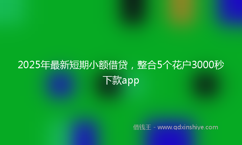 2025年最新短期小额借贷，整合5个花户3000秒下款app