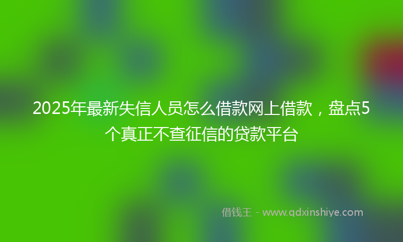 2025年最新失信人员怎么借款网上借款，盘点5个真正不查征信的贷款平台