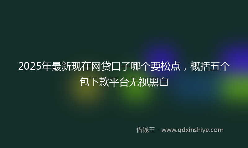 2025年最新现在网贷口子哪个要松点，概括五个包下款平台无视黑白