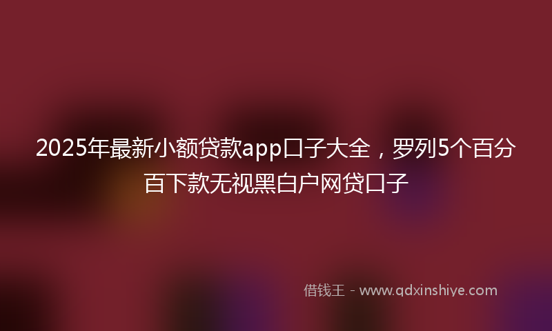 2025年最新小额贷款app口子大全，罗列5个百分百下款无视黑白户网贷口子