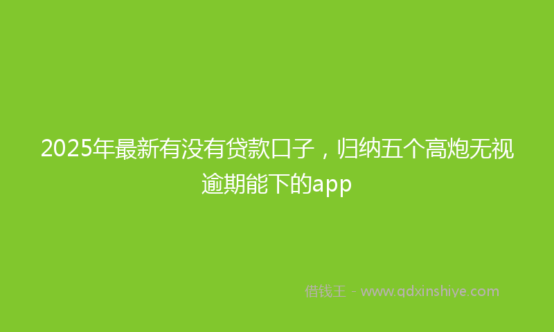 2025年最新有没有贷款口子，归纳五个高炮无视逾期能下的app