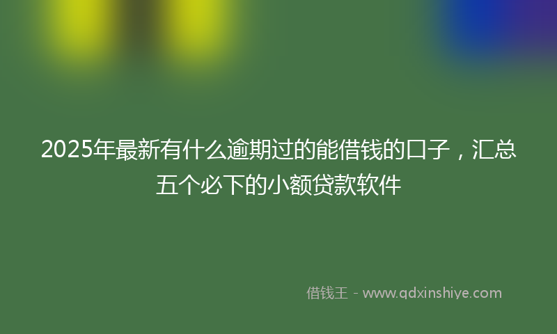 2025年最新有什么逾期过的能借钱的口子，汇总五个必下的小额贷款软件