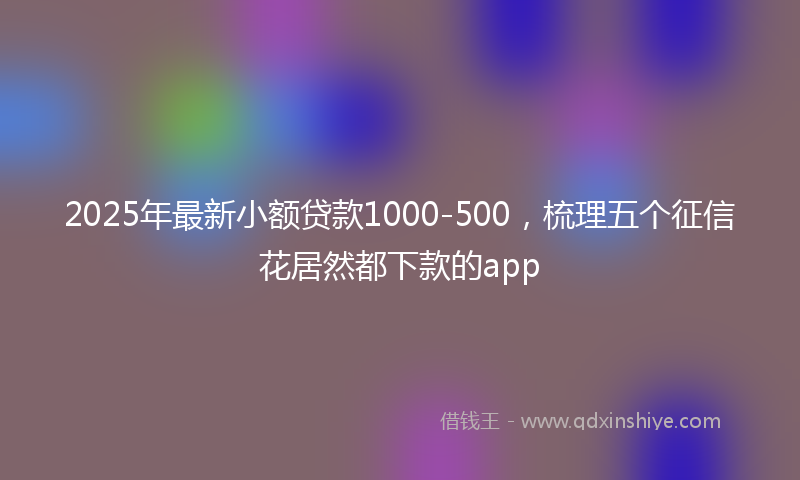 2025年最新小额贷款1000-500，梳理五个征信花居然都下款的app