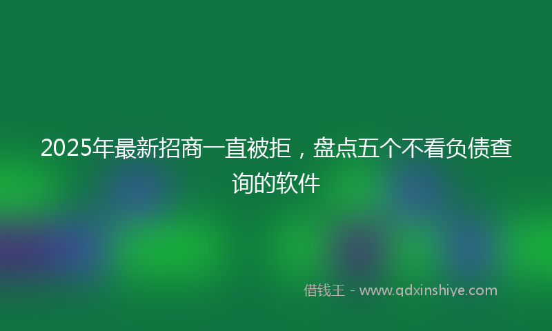 2025年最新招商一直被拒，盘点五个不看负债查询的软件