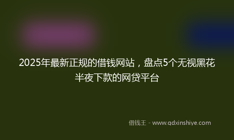 2025年最新正规的借钱网站，盘点5个无视黑花半夜下款的网贷平台