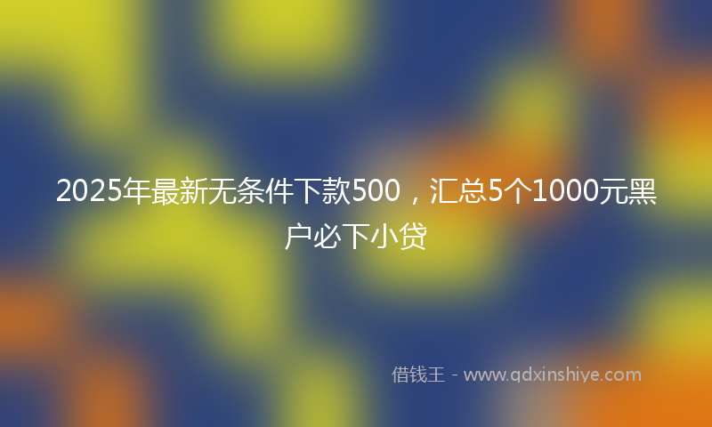 2025年最新无条件下款500，汇总5个1000元黑户必下小贷