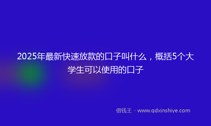 2025年最新快速放款的口子叫什么，概括5个大学生可以使用的口子