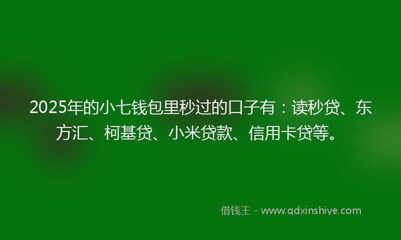 2025年的小七钱包里秒过的口子有：读秒贷、东方汇、柯基贷、小米贷款、信用卡贷等。