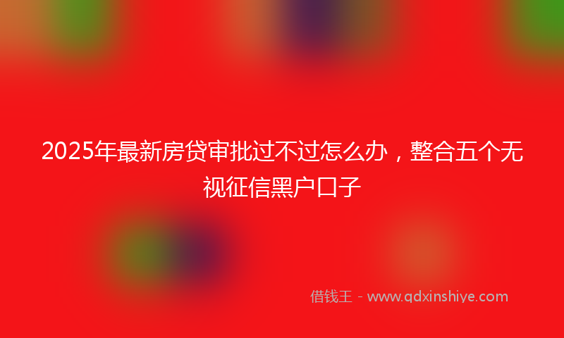 2025年最新房贷审批过不过怎么办，整合五个无视征信黑户口子