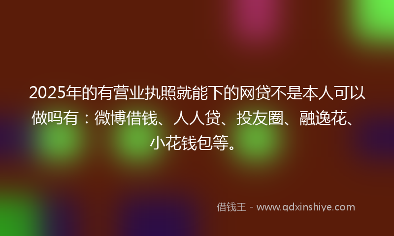 2025年的有营业执照就能下的网贷不是本人可以做吗有：微博借钱、人人贷、投友圈、融逸花、小花钱包等。
