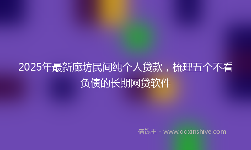 2025年最新廊坊民间纯个人贷款，梳理五个不看负债的长期网贷软件