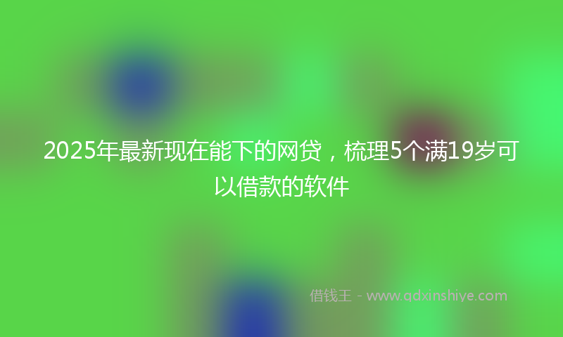 2025年最新现在能下的网贷，梳理5个满19岁可以借款的软件