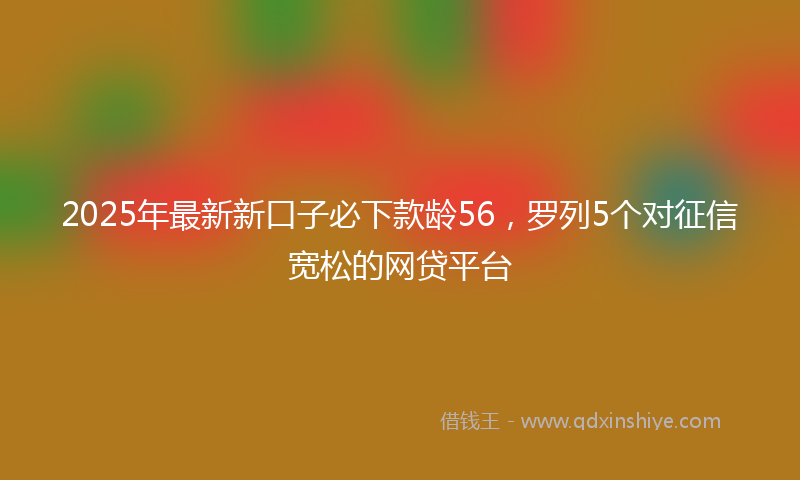 2025年最新新口子必下款龄56，罗列5个对征信宽松的网贷平台