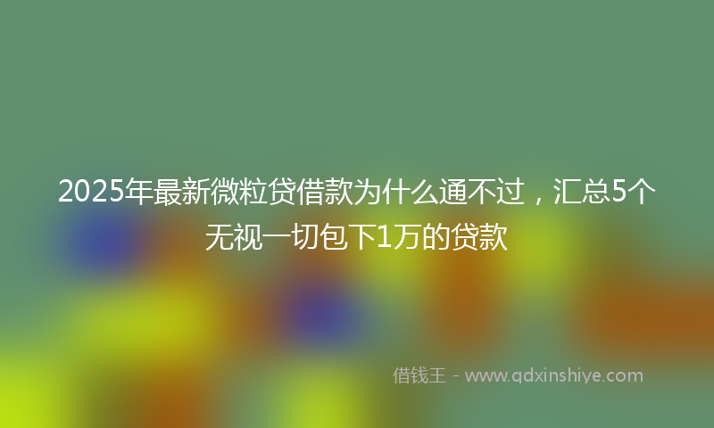 2025年最新微粒贷借款为什么通不过，汇总5个无视一切包下1万的贷款
