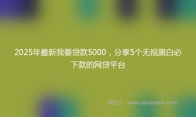 2025年最新我要贷款5000，分享5个无视黑白必下款的网贷平台