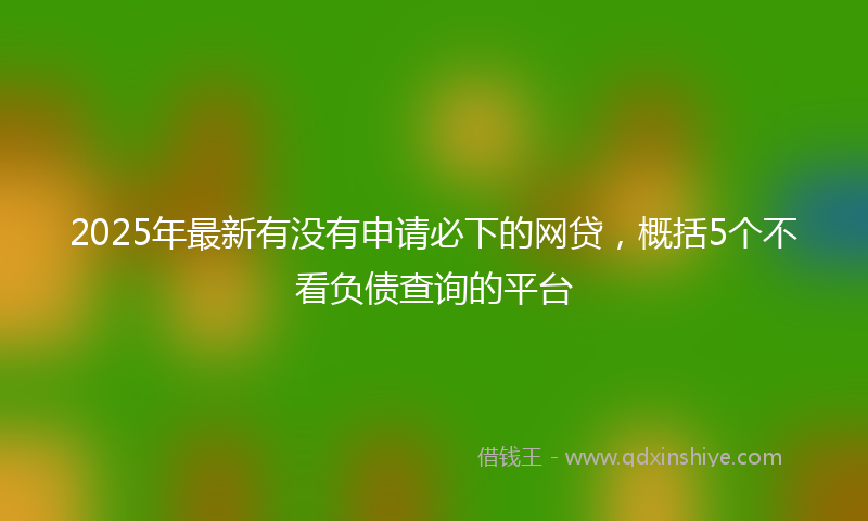 2025年最新有没有申请必下的网贷，概括5个不看负债查询的平台