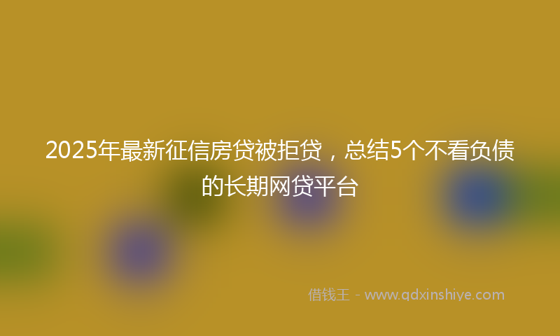 2025年最新征信房贷被拒贷，总结5个不看负债的长期网贷平台