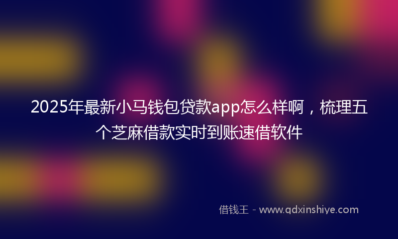 2025年最新小马钱包贷款app怎么样啊，梳理五个芝麻借款实时到账速借软件