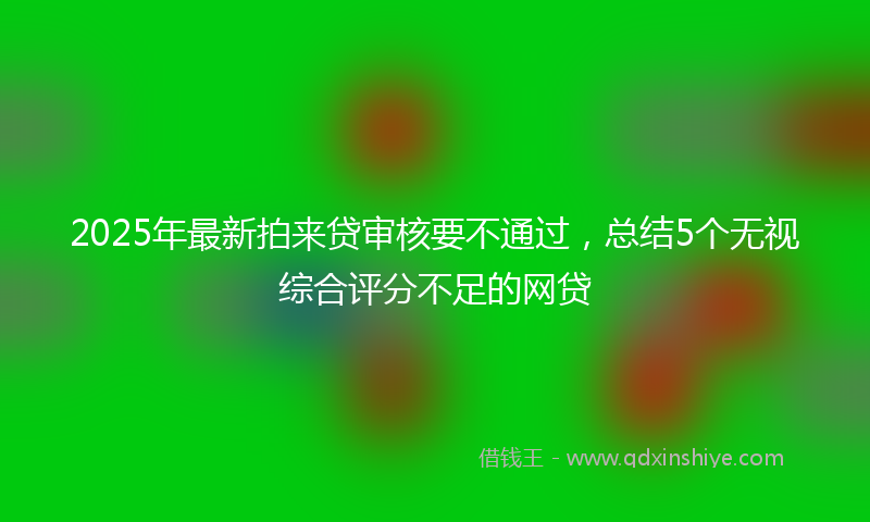 2025年最新拍来贷审核要不通过，总结5个无视综合评分不足的网贷