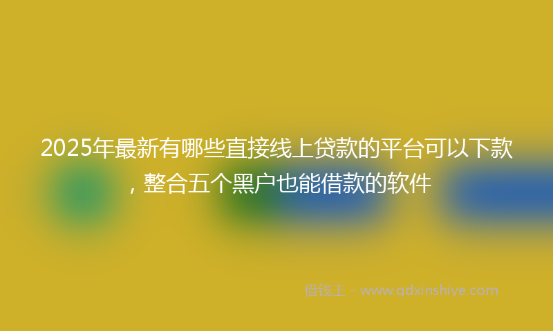 2025年最新有哪些直接线上贷款的平台可以下款，整合五个黑户也能借款的软件