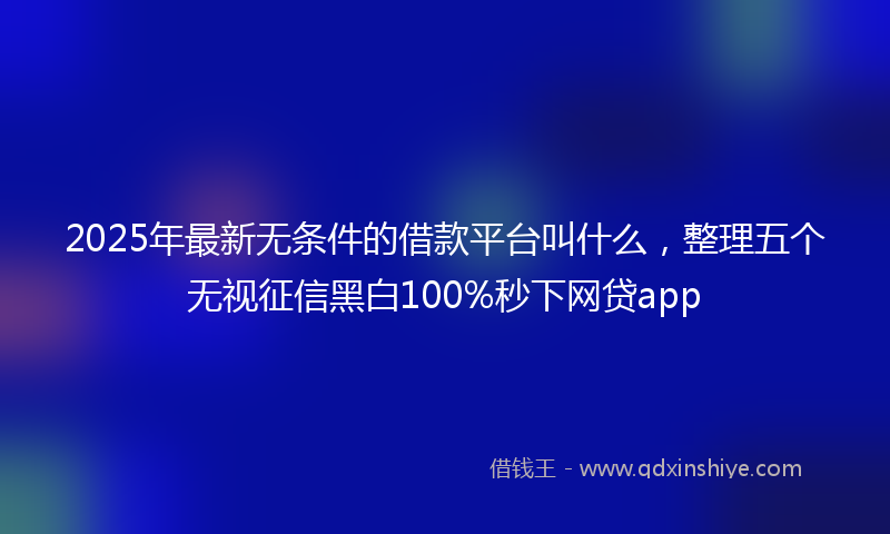 2025年最新无条件的借款平台叫什么，整理五个无视征信黑白100%秒下网贷app