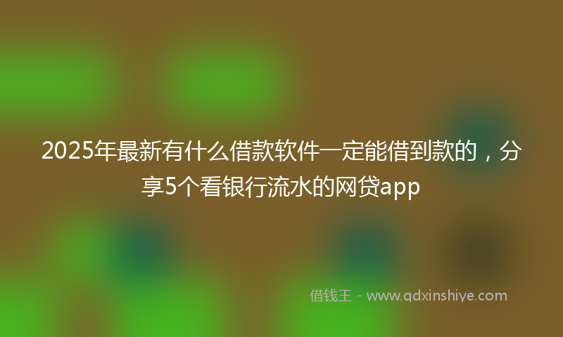 2025年最新有什么借款软件一定能借到款的，分享5个看银行流水的网贷app