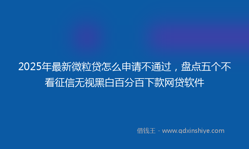 2025年最新微粒贷怎么申请不通过，盘点五个不看征信无视黑白百分百下款网贷软件