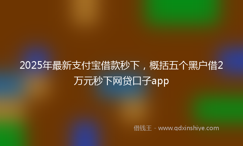 2025年最新支付宝借款秒下，概括五个黑户借2万元秒下网贷口子app