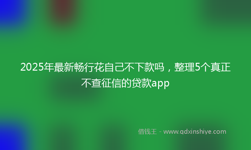 2025年最新畅行花自己不下款吗，整理5个真正不查征信的贷款app