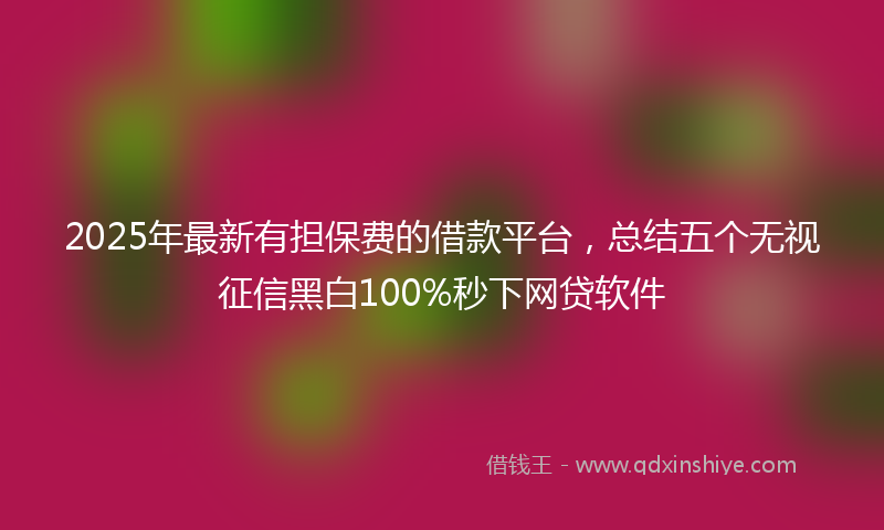 2025年最新有担保费的借款平台，总结五个无视征信黑白100%秒下网贷软件