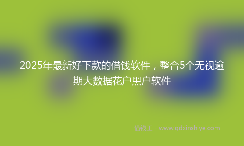 2025年最新好下款的借钱软件，整合5个无视逾期大数据花户黑户软件
