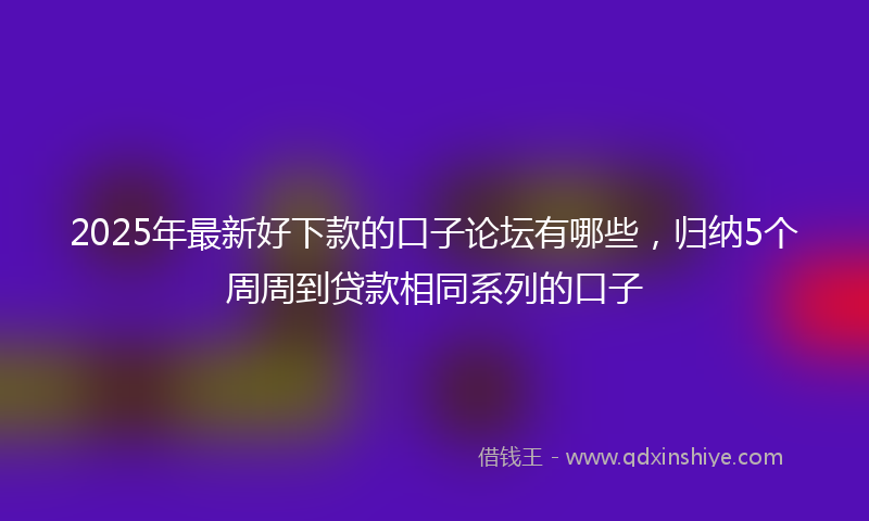 2025年最新好下款的口子论坛有哪些，归纳5个周周到贷款相同系列的口子