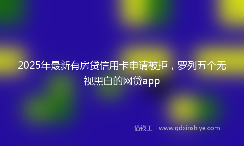 2025年最新有房贷信用卡申请被拒，罗列五个无视黑白的网贷app