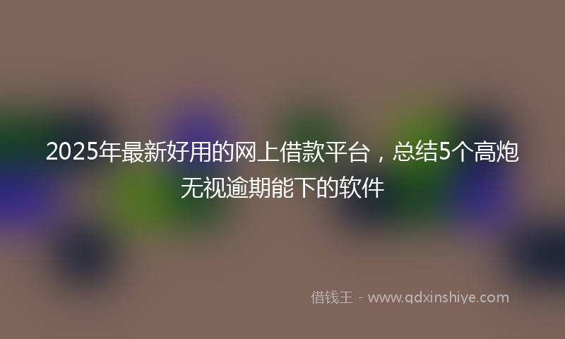2025年最新好用的网上借款平台，总结5个高炮无视逾期能下的软件
