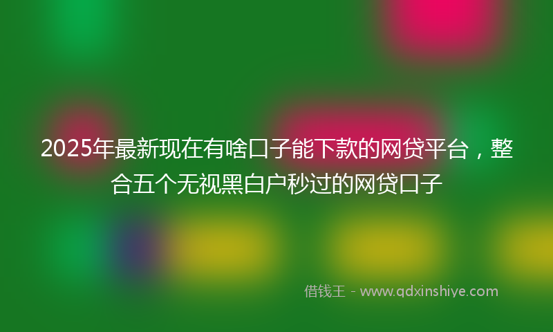 2025年最新现在有啥口子能下款的网贷平台，整合五个无视黑白户秒过的网贷口子