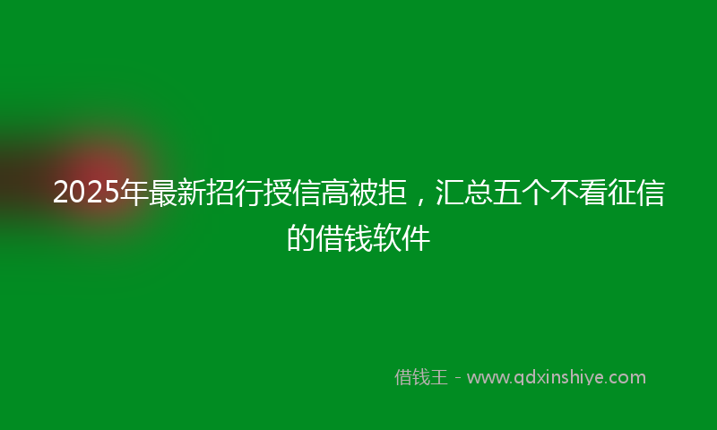 2025年最新招行授信高被拒，汇总五个不看征信的借钱软件