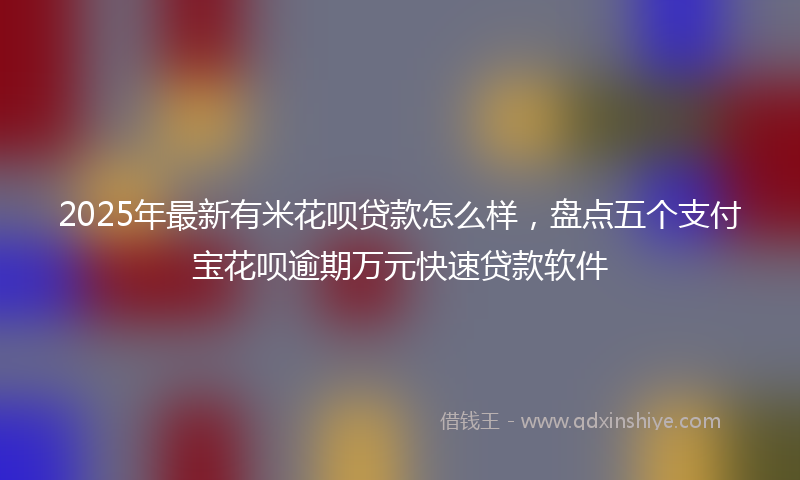 2025年最新有米花呗贷款怎么样，盘点五个支付宝花呗逾期万元快速贷款软件