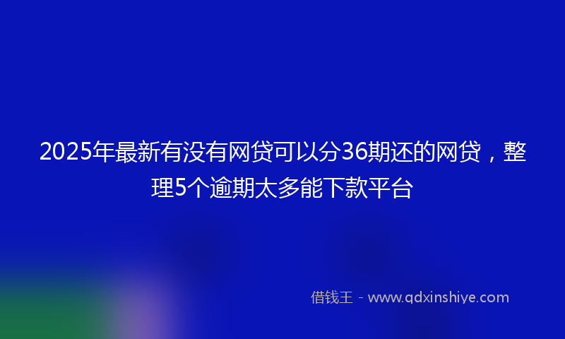 2025年最新有没有网贷可以分36期还的网贷，整理5个逾期太多能下款平台