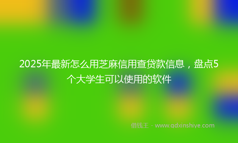 2025年最新怎么用芝麻信用查贷款信息，盘点5个大学生可以使用的软件