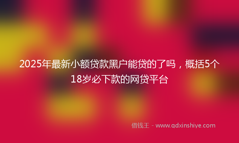 2025年最新小额贷款黑户能贷的了吗，概括5个18岁必下款的网贷平台