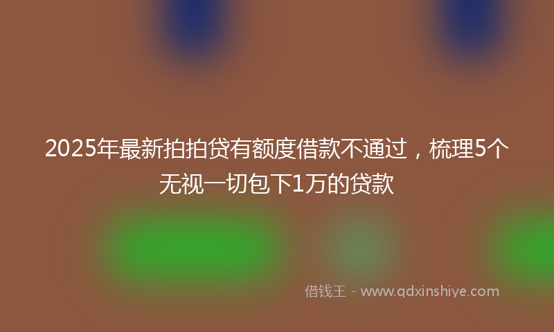 2025年最新拍拍贷有额度借款不通过，梳理5个无视一切包下1万的贷款