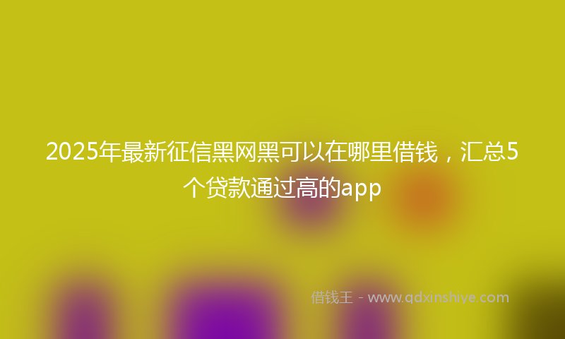 2025年最新征信黑网黑可以在哪里借钱，汇总5个贷款通过高的app