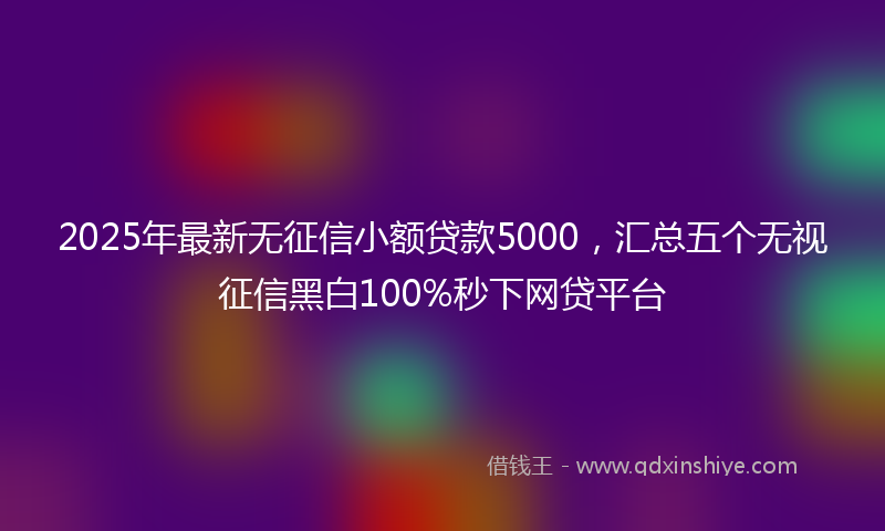 2025年最新无征信小额贷款5000，汇总五个无视征信黑白100%秒下网贷平台