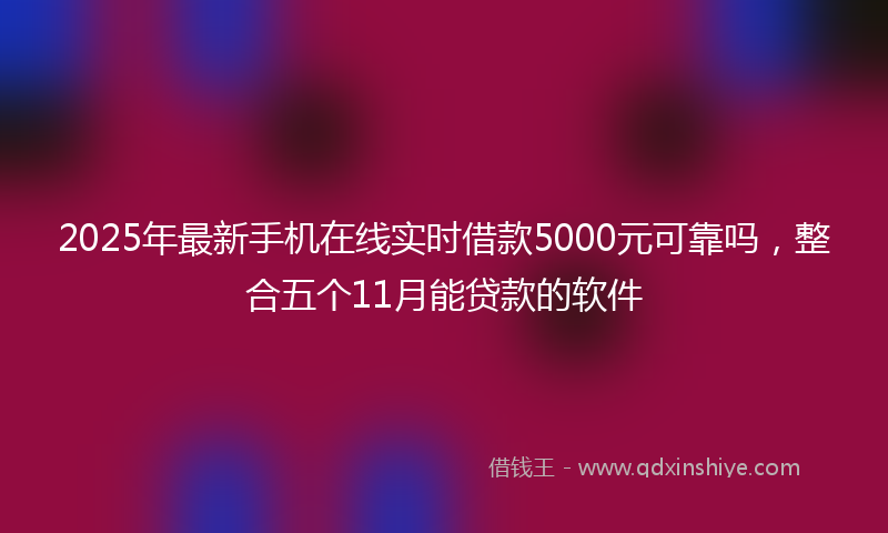2025年最新手机在线实时借款5000元可靠吗，整合五个11月能贷款的软件