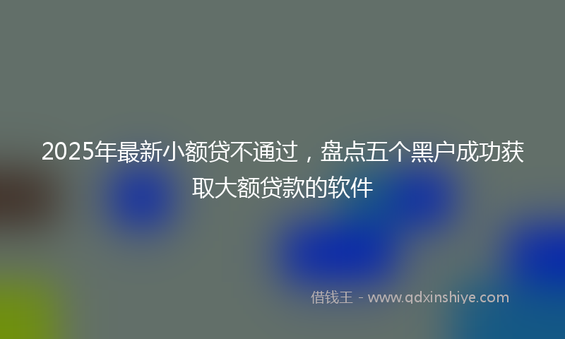 2025年最新小额贷不通过，盘点五个黑户成功获取大额贷款的软件