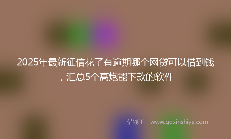 2025年最新征信花了有逾期哪个网贷可以借到钱，汇总5个高炮能下款的软件