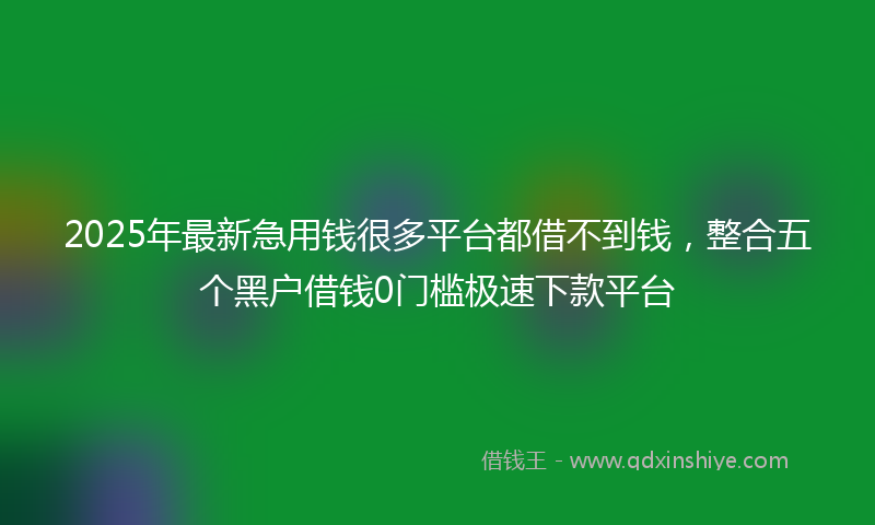 2025年最新急用钱很多平台都借不到钱，整合五个黑户借钱0门槛极速下款平台