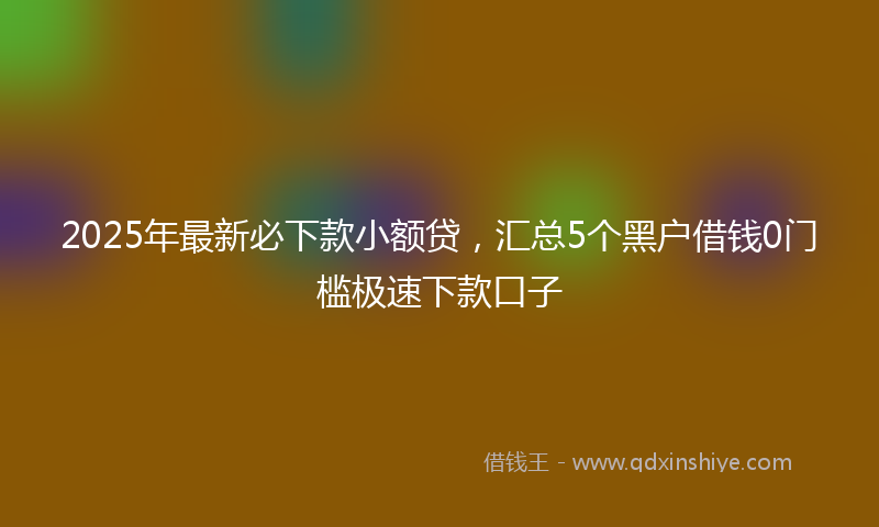 2025年最新必下款小额贷，汇总5个黑户借钱0门槛极速下款口子